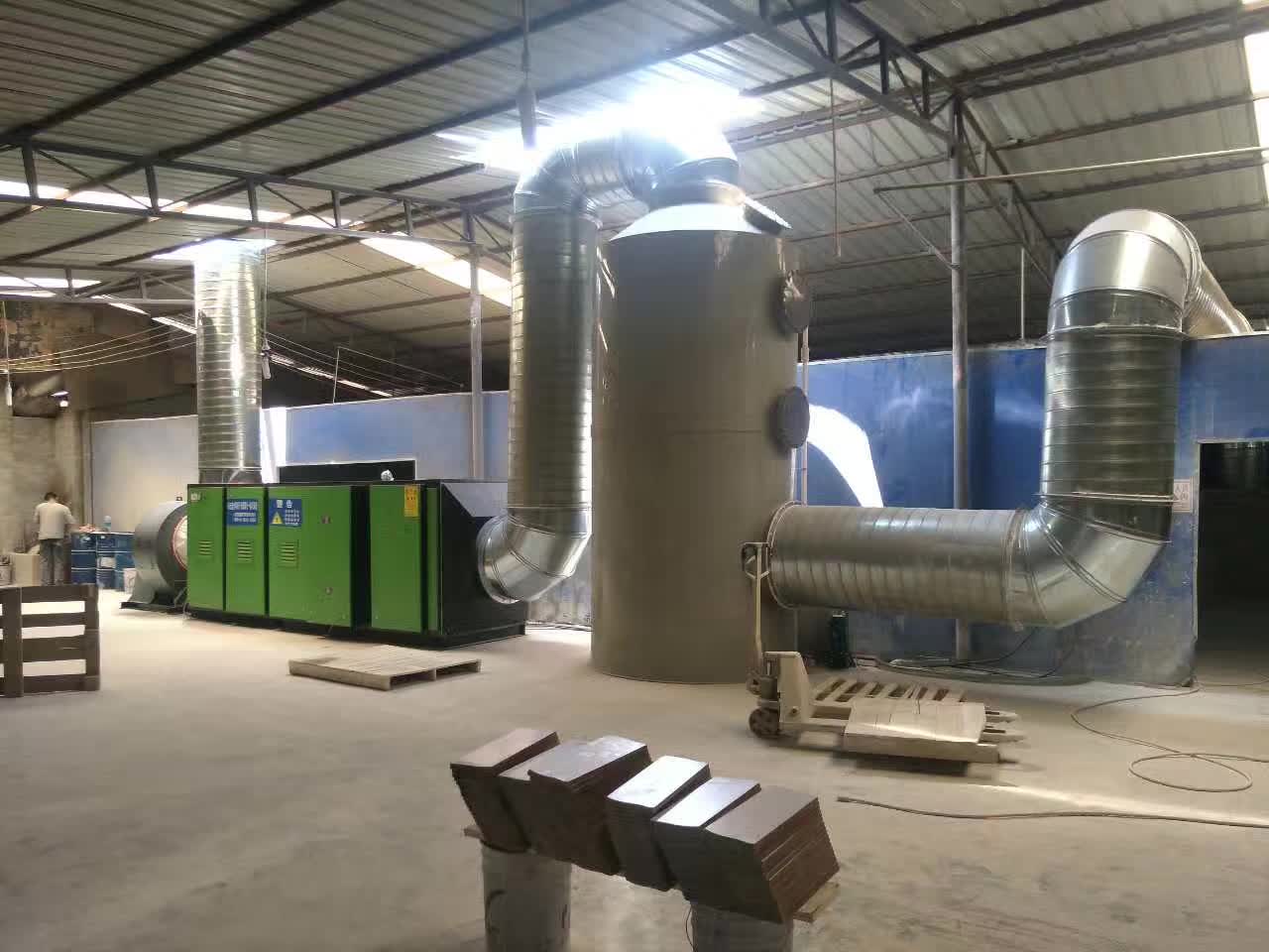 重庆屠宰厂UV光氧喷淋塔案例